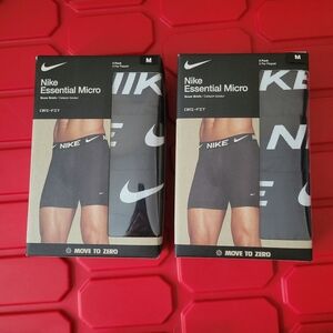 Nike Essential Micro Men’s Medium Pack Boxer Briefs Dri-fit Black NWT QTY 2